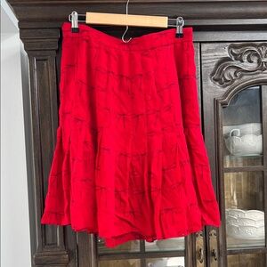 J.Crew Red Pleated Skirt With Bows